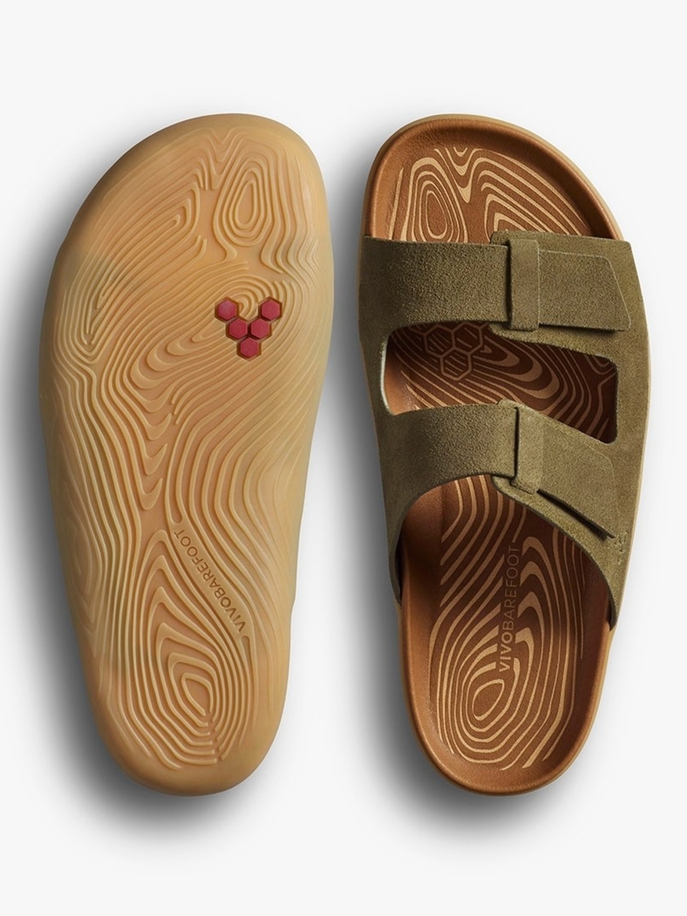 Vivo barefoot women's Olive Suede Slide Sandals